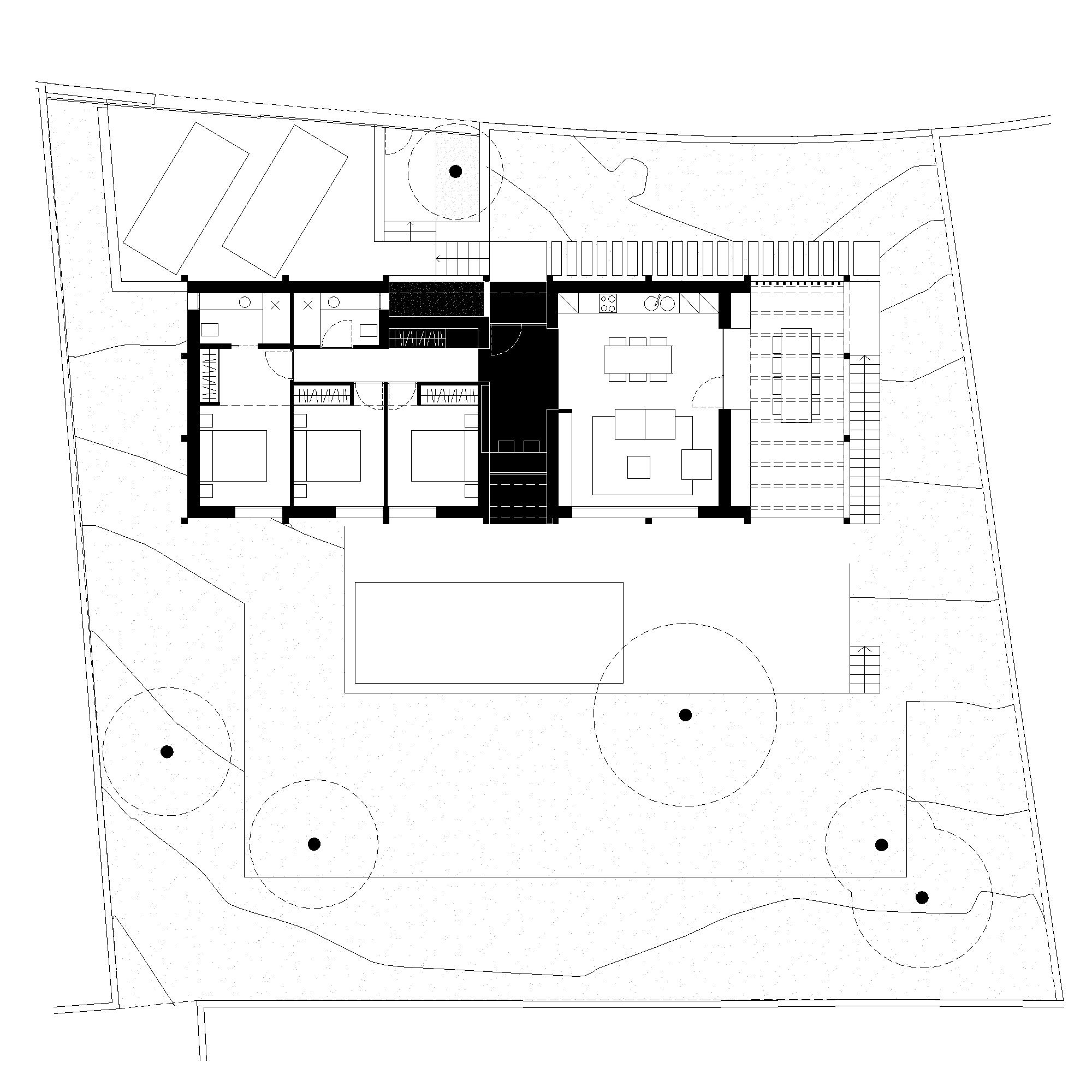 Vista exterior de la façana del projecte residencial c2529 dissenyat per Crit Arquitectura, on destaca una estuctura metàl·lica en ritme amb un disseny mediterrani